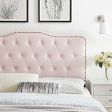 Viognier Tufted Performance Velvet Twin Headboard in Pink