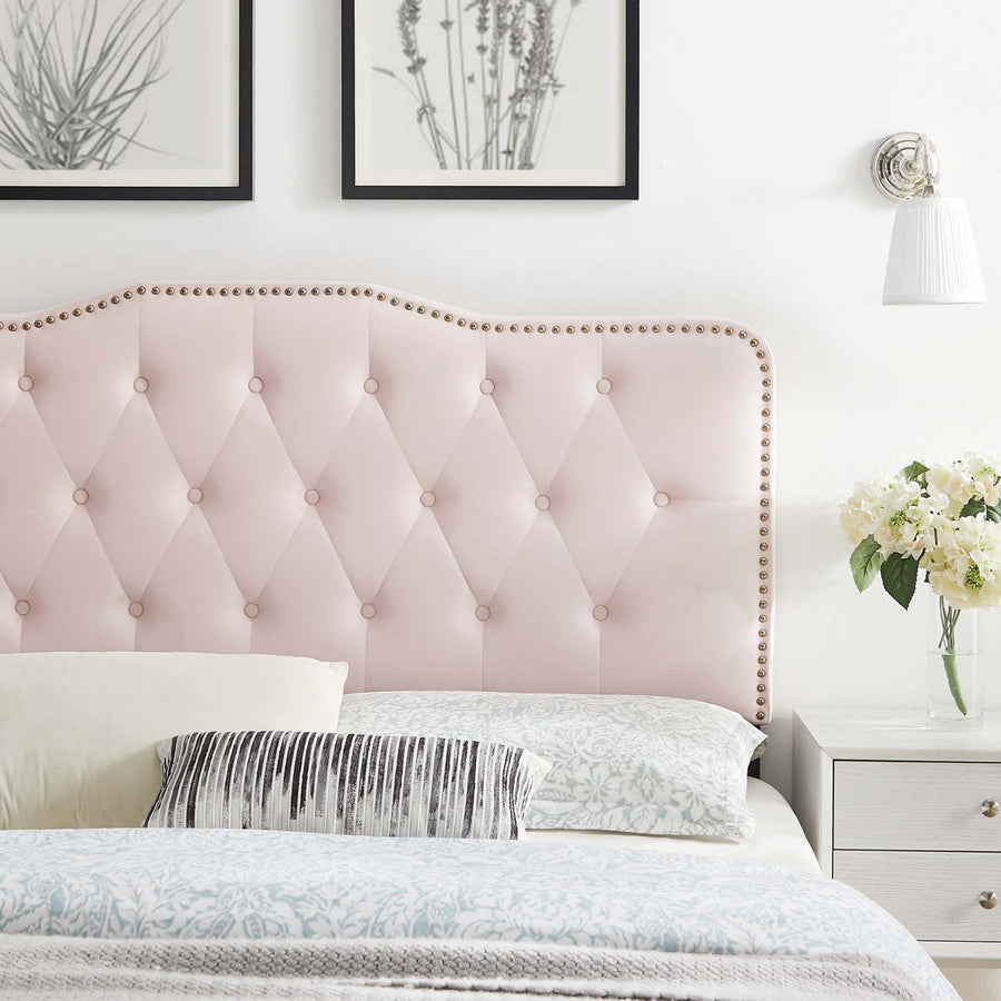 Viognier Tufted Performance Velvet Twin Headboard in Pink