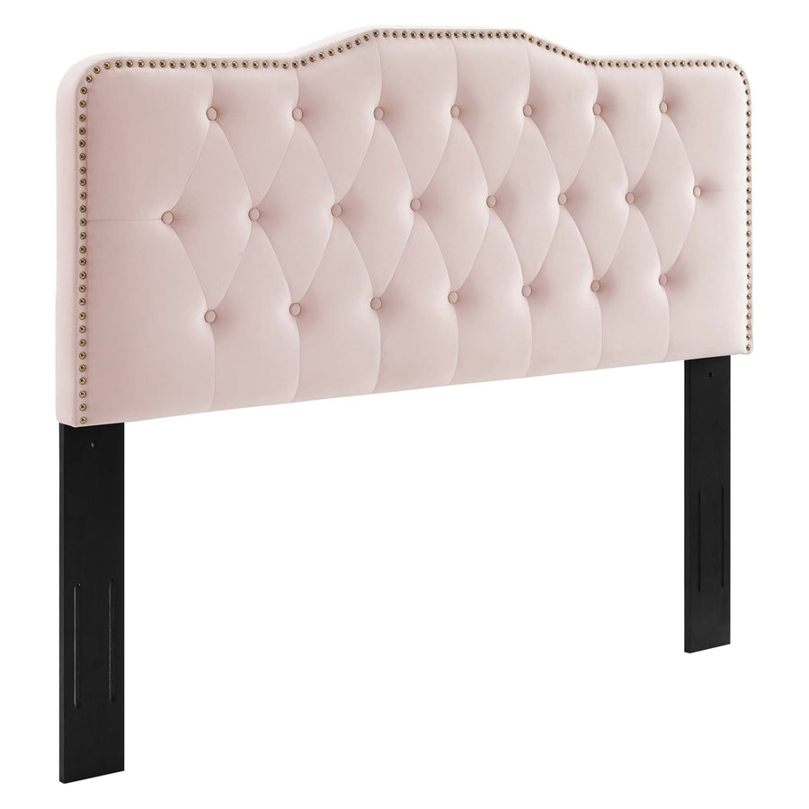 Viognier Tufted Performance Velvet Full/Queen Headboard in Pink