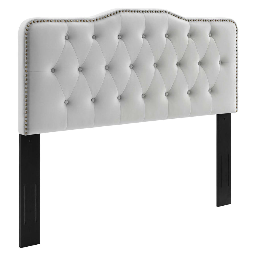 Viognier Tufted Performance Velvet King/California King Headboard in Light Gray