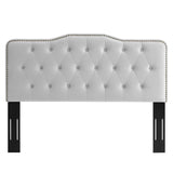 Viognier Tufted Performance Velvet King/California King Headboard in Light Gray