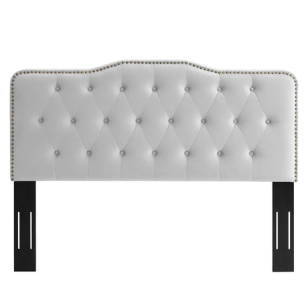 Sophia Tufted Performance Velvet King/California King Headboard in Light Gray