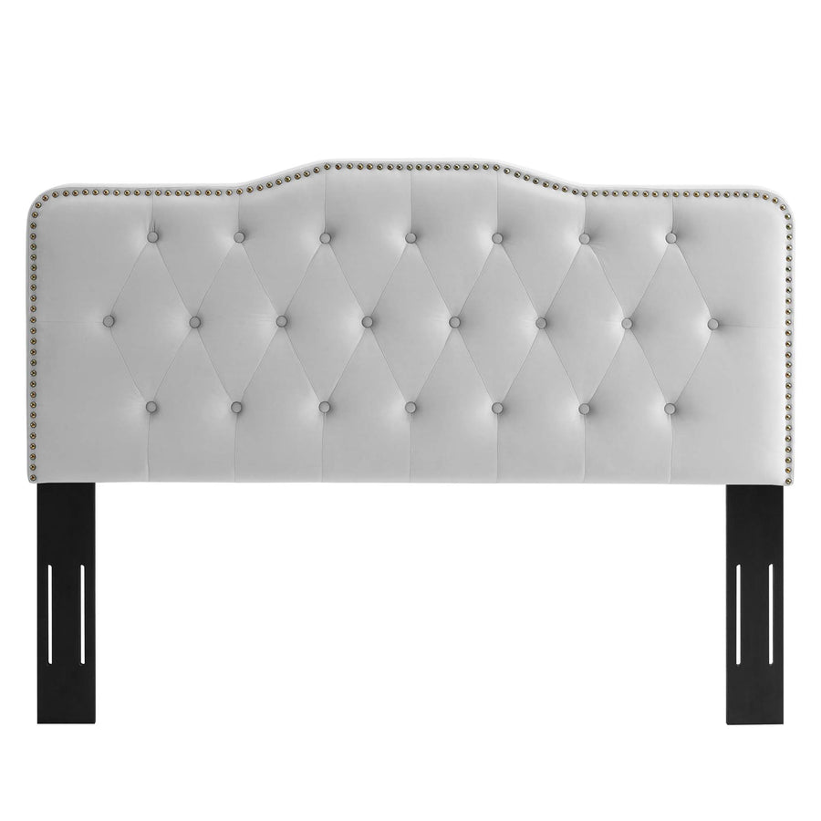 Viognier Tufted Performance Velvet King/California King Headboard in Light Gray
