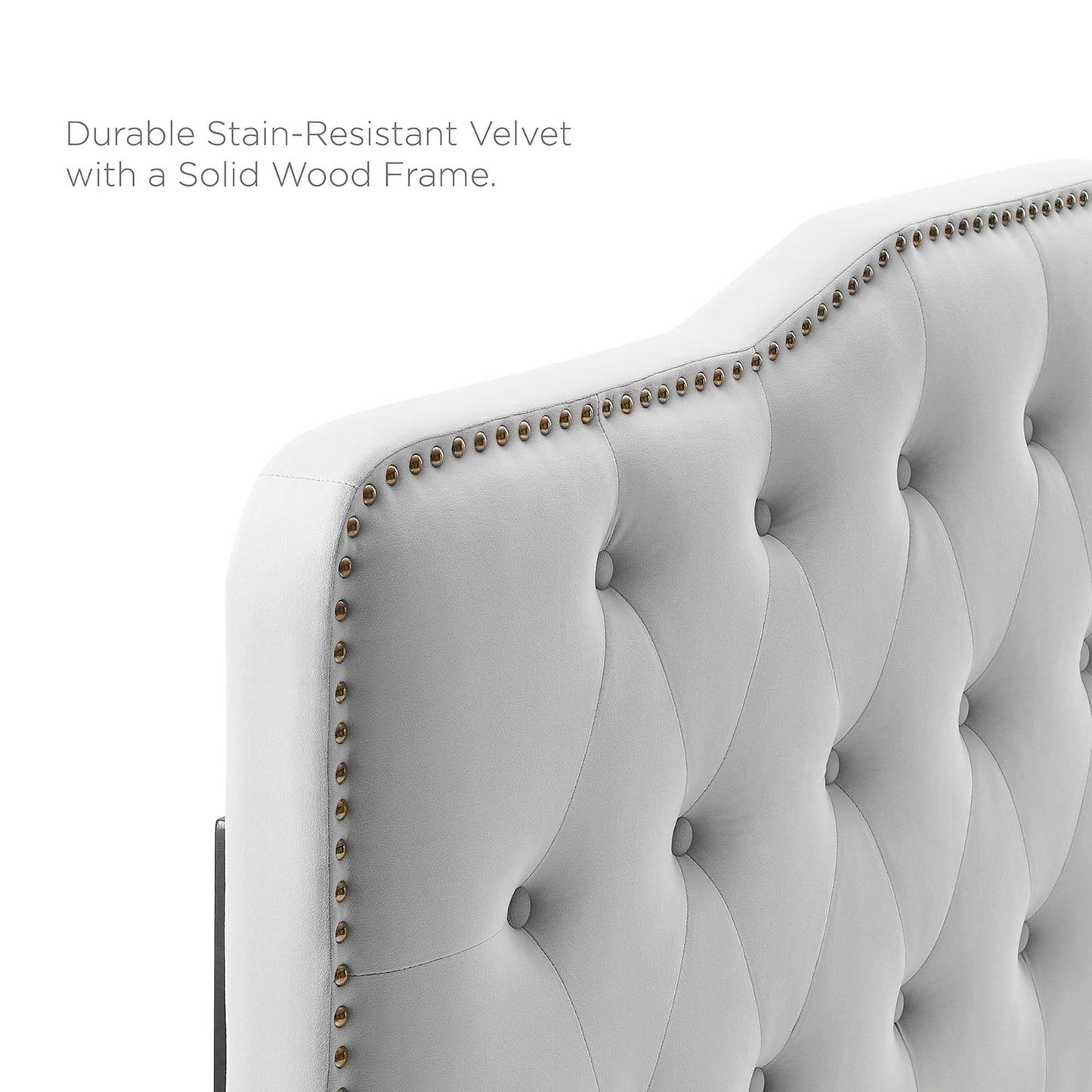 Sophia Tufted Performance Velvet King/California King Headboard by Furniture For America