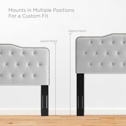 Sophia Tufted Performance Velvet King/California King Headboard by Furniture For America