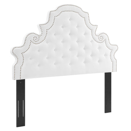 Gwyneth Tufted Performance Velvet Twin Platform Bed in White