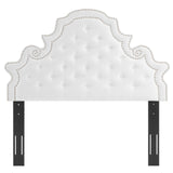Tatum Tufted Performance Velvet Twin Platform Bed in White