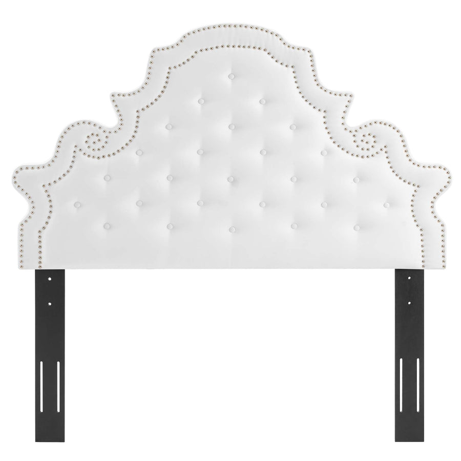 Tatum Tufted Performance Velvet Twin Platform Bed in White