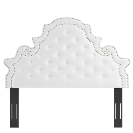 Diana Tufted Performance Velvet Twin Headboard in White