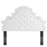 Tatum Tufted Performance Velvet Twin Platform Bed in White
