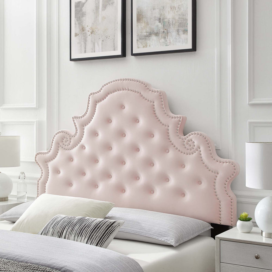 Wilder Tufted Performance Velvet Full/Queen Headboard in Pink