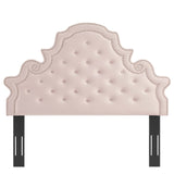 Tatum Tufted Performance Velvet Queen Platform Bed in Pink