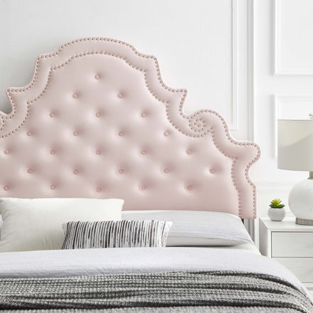 Diana Tufted Performance Velvet Full/Queen Headboard in Pink