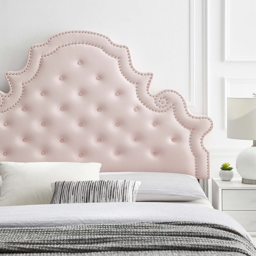 Wilder Tufted Performance Velvet Full/Queen Headboard in Pink