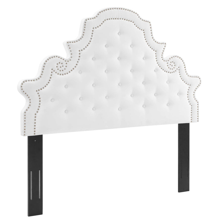 Tatum Tufted Performance Velvet Queen Platform Bed in White