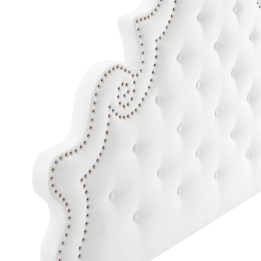 Wilder Tufted Performance Velvet Full/Queen Headboard in White