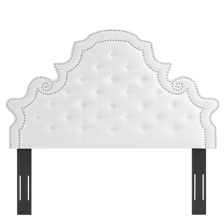 Tatum Tufted Performance Velvet Queen Platform Bed in White