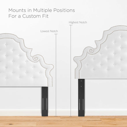 Diana Tufted Performance Velvet Full/Queen Headboard in White