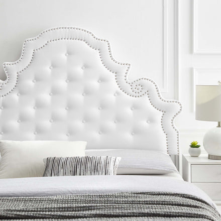 Diana Tufted Performance Velvet Full/Queen Headboard in White
