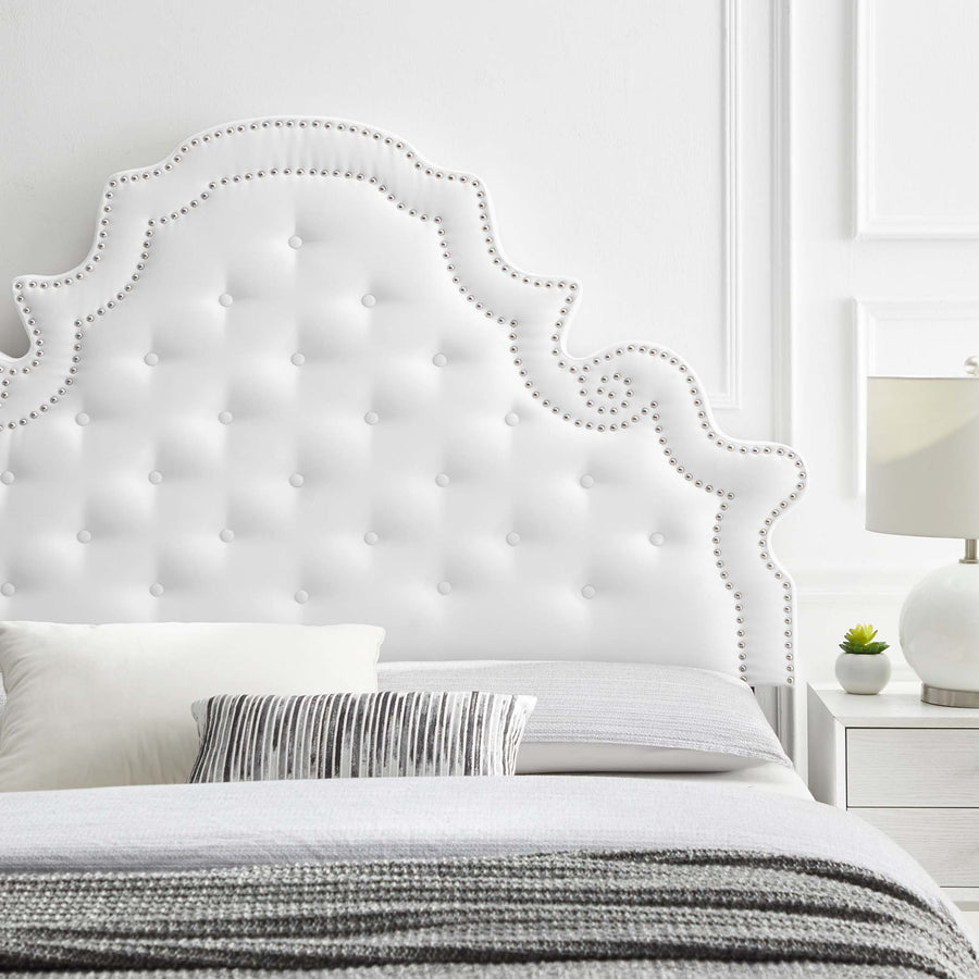 Wilder Tufted Performance Velvet Full/Queen Headboard in White