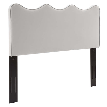 Athena Performance Velvet Twin Headboard in Light Gray