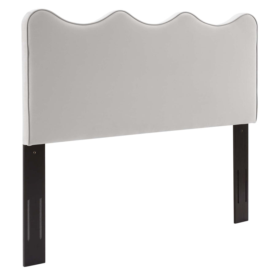 Hazel Performance Velvet Twin Headboard in Light Gray