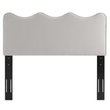 Hazel Performance Velvet Twin Headboard in Light Gray