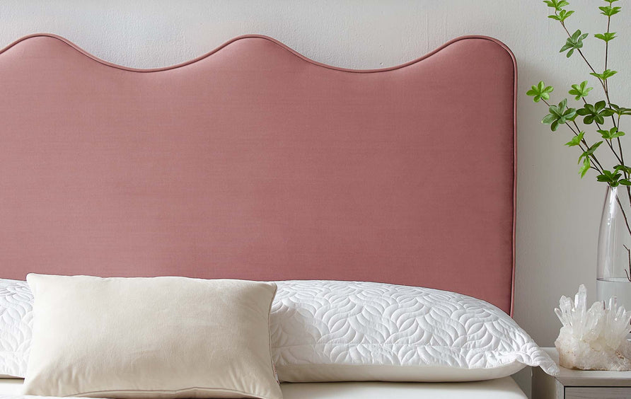 Hazel Performance Velvet Full/Queen Headboard in Dusty Rose
