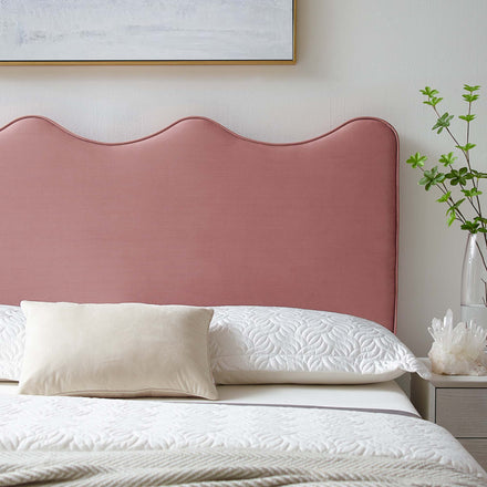 Athena Performance Velvet Full/Queen Headboard in Dusty Rose
