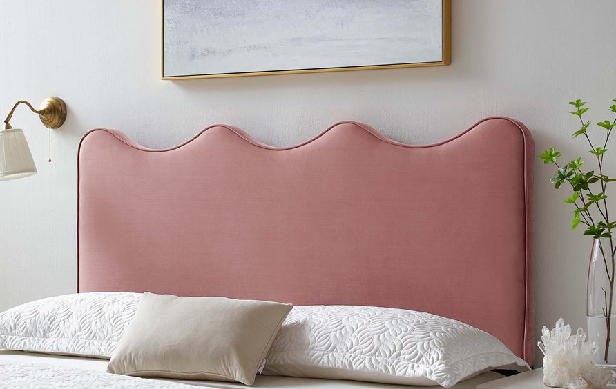 Hazel Performance Velvet Full/Queen Headboard in Dusty Rose