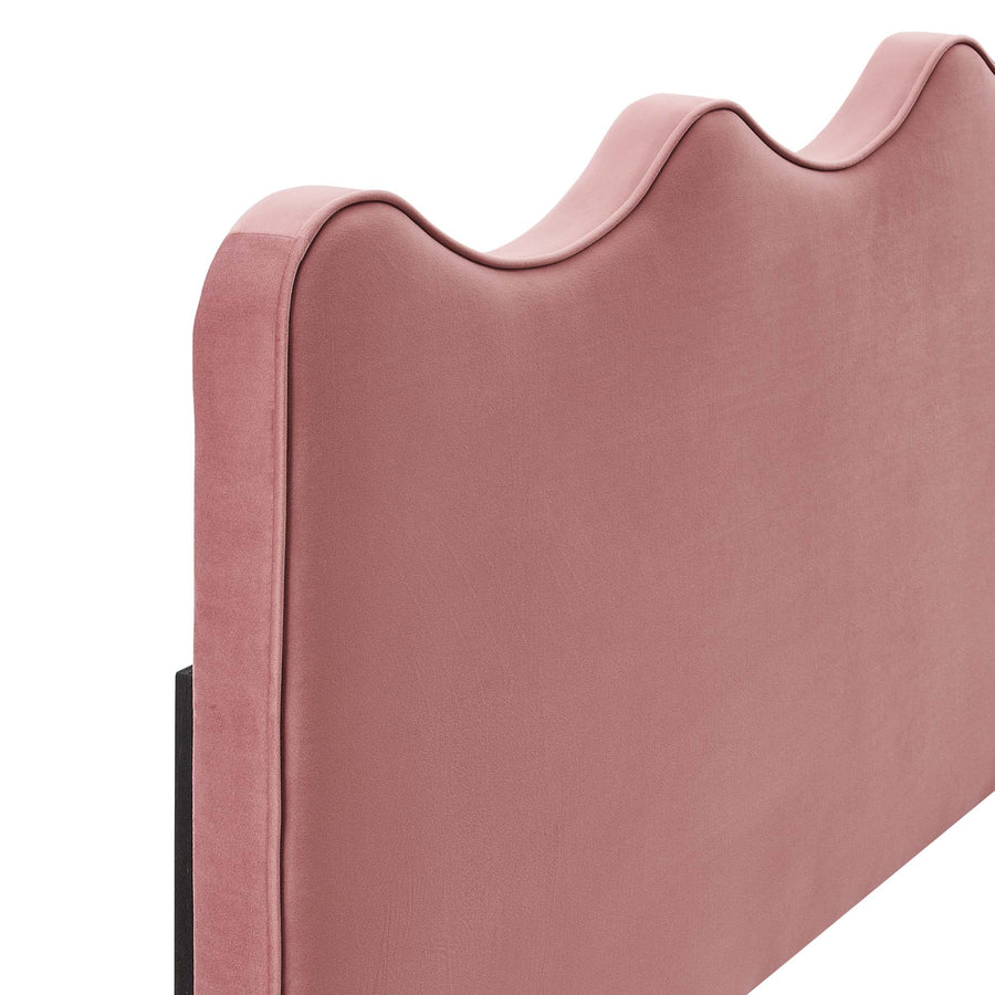 Hazel Performance Velvet Full/Queen Headboard in Dusty Rose