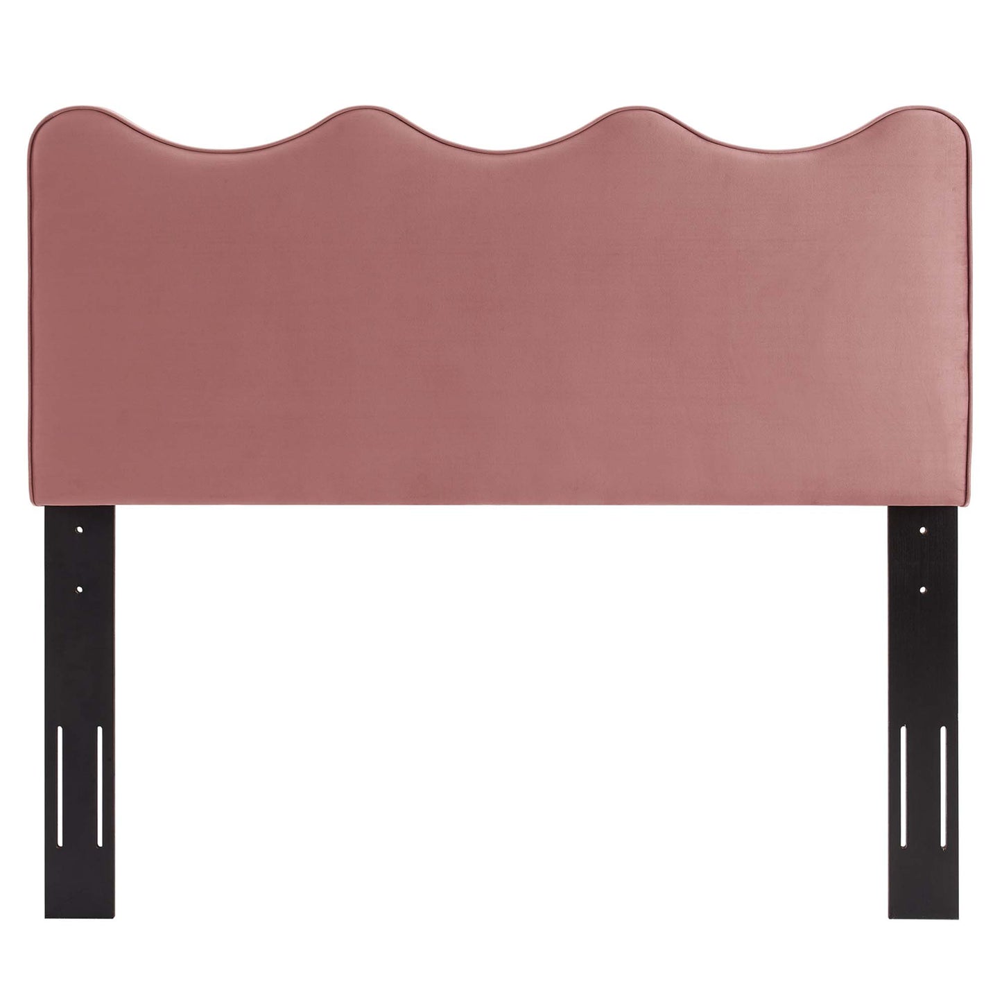 Vega Performance Velvet Queen Platform Bed in Dusty Rose