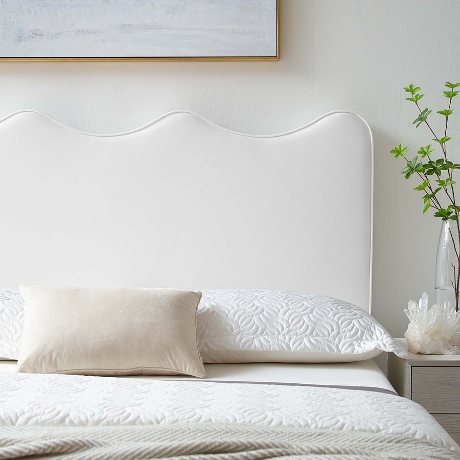 Hazel Performance Velvet Full/Queen Headboard in White