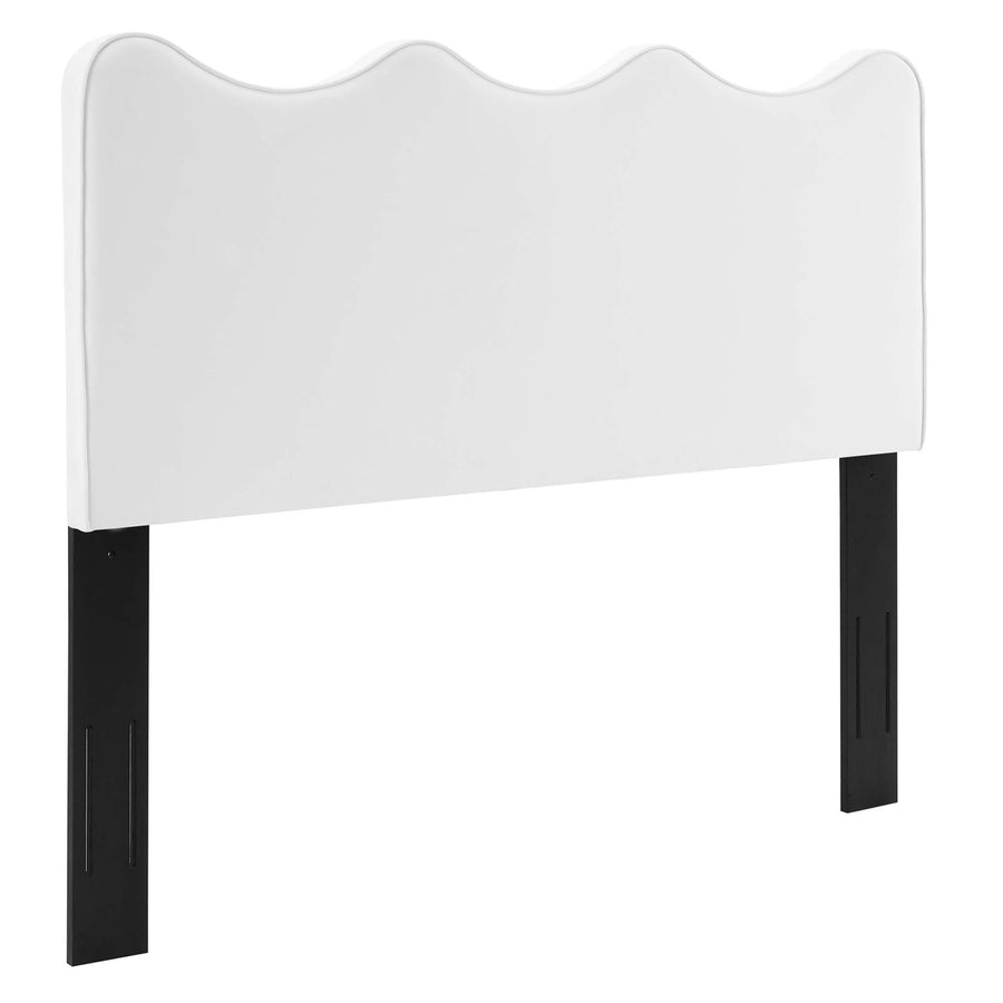 Vega Performance Velvet Queen Platform Bed in White