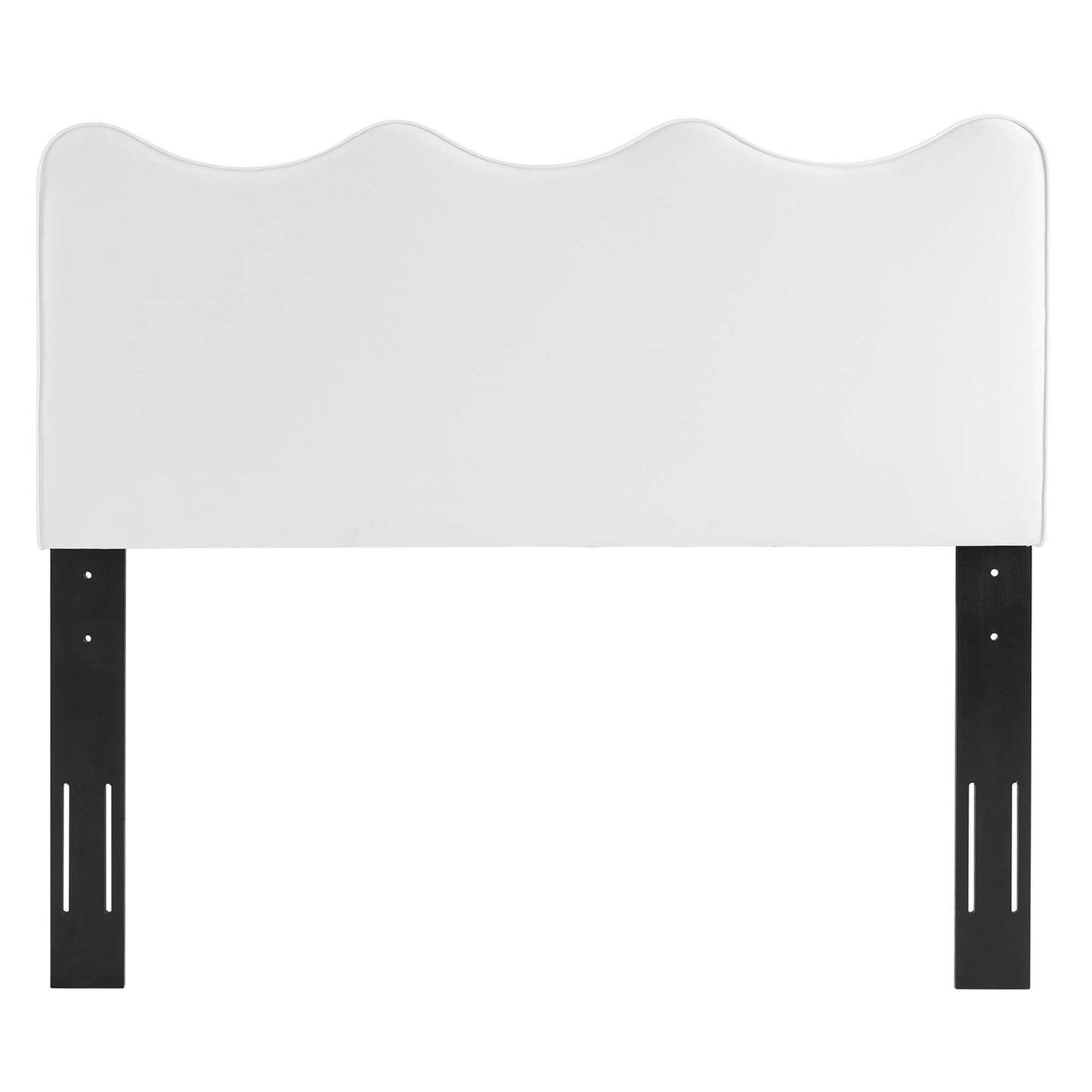Vega Performance Velvet Queen Platform Bed in White