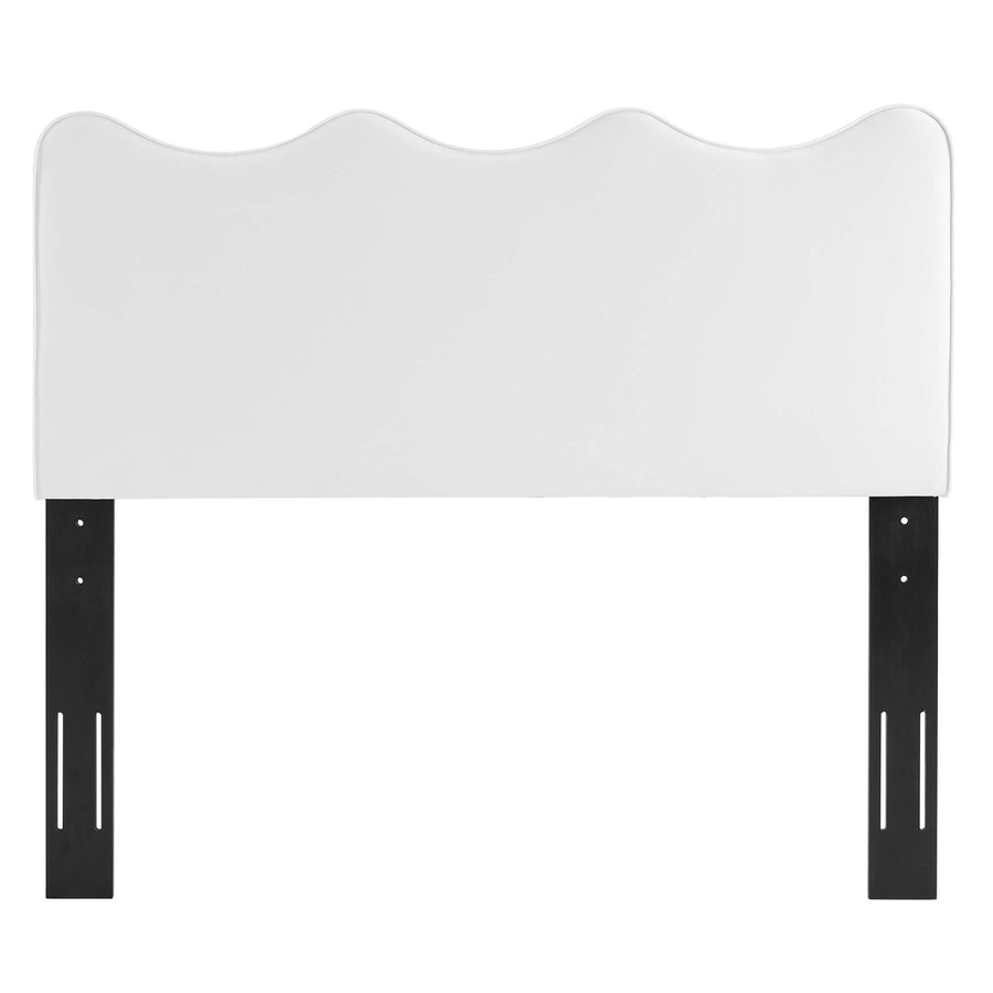 Vega Performance Velvet Queen Platform Bed in White