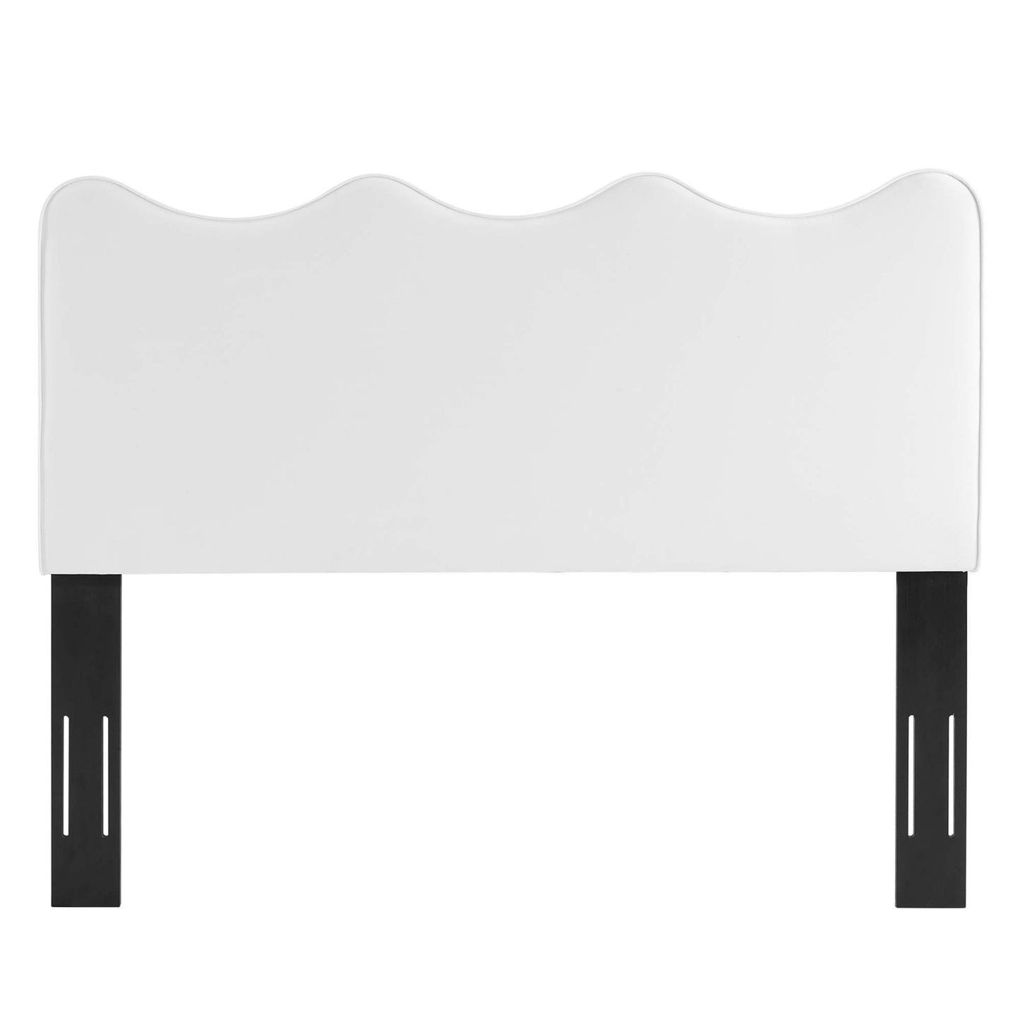 Vega Performance Velvet Queen Platform Bed in White