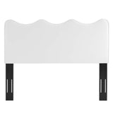 Vega Performance Velvet Queen Platform Bed in White