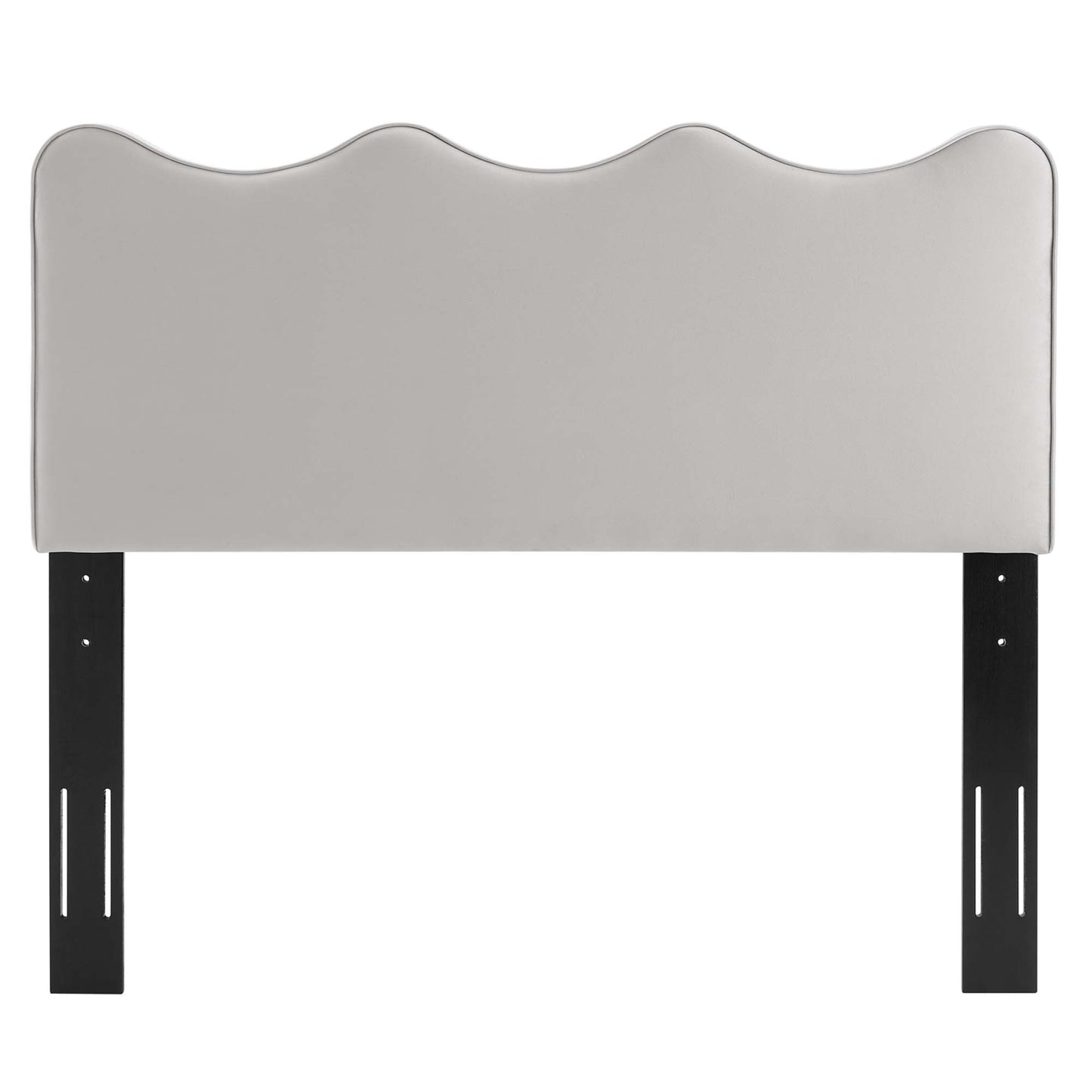 Vega Performance Velvet King Platform Bed in Light Gray