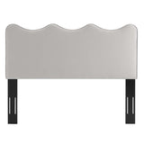 Hazel Performance Velvet King/California King Headboard in Light Gray