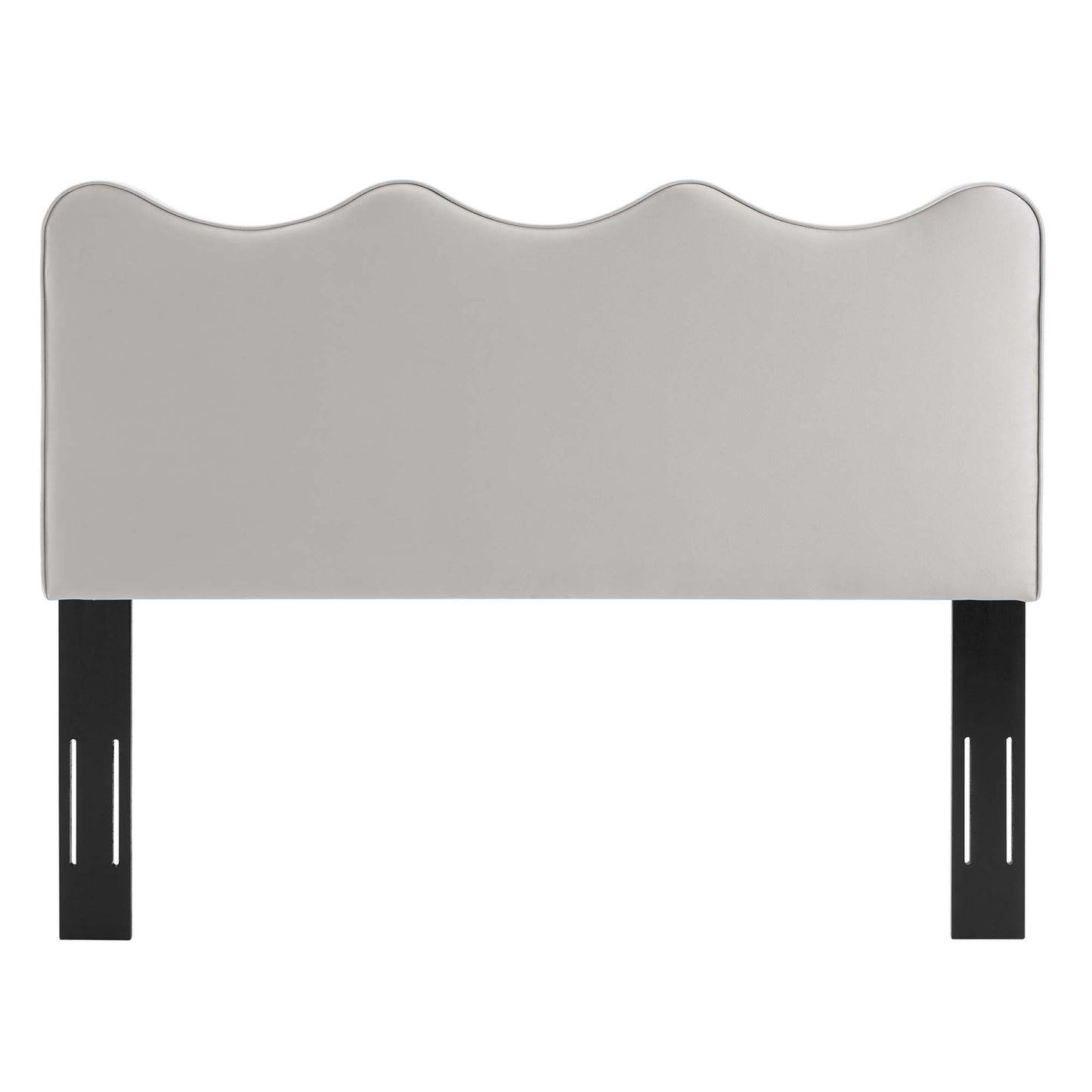 Vega Performance Velvet King Platform Bed in Light Gray