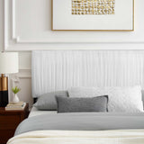 Glen Performance Velvet Queen Platform Bed in White