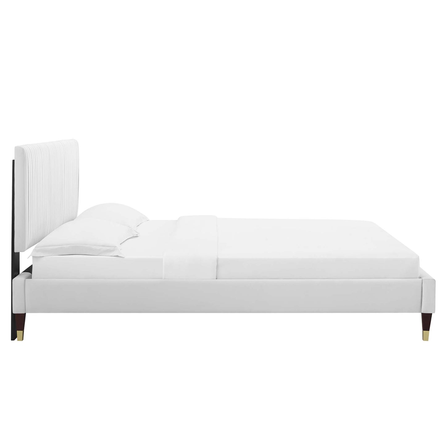 Peyton Performance Velvet Queen Platform Bed by Furniture For America
