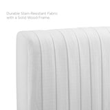 Glen Performance Velvet Queen Platform Bed in White