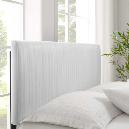Peyton Performance Velvet Queen Platform Bed by Furniture For America