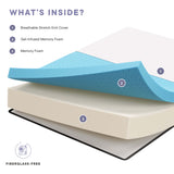 Juno 12" Memory Foam Full Mattress in White