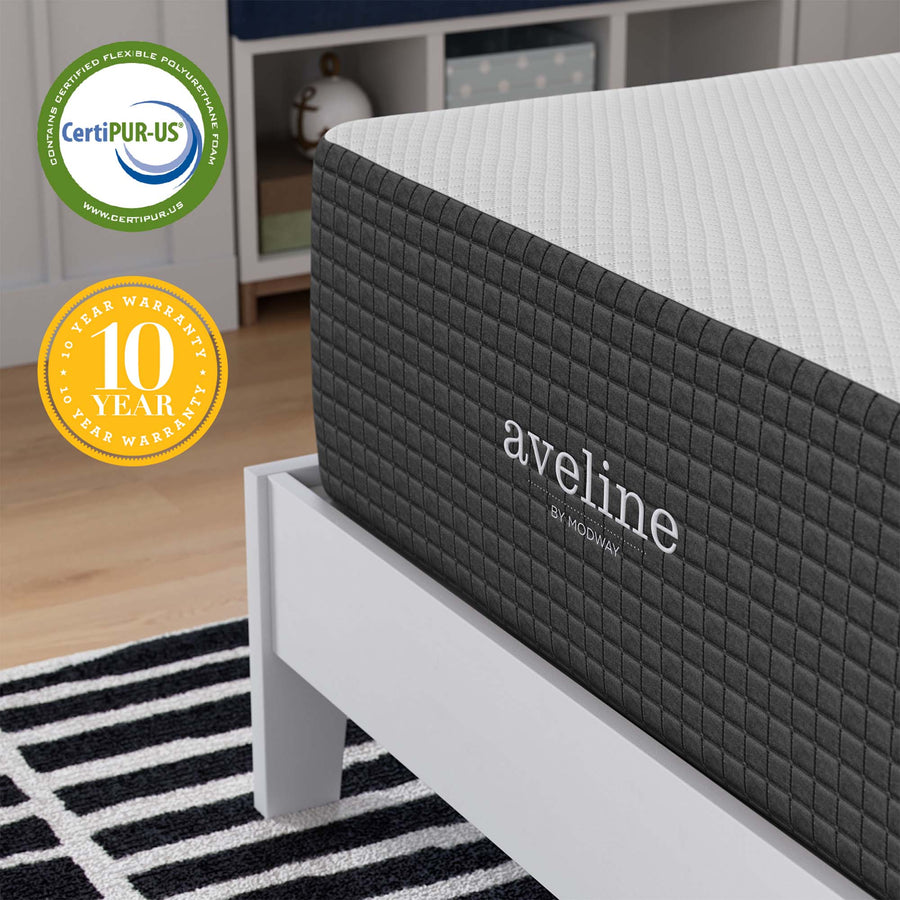 Juno 14" Memory Foam Twin Mattress in White