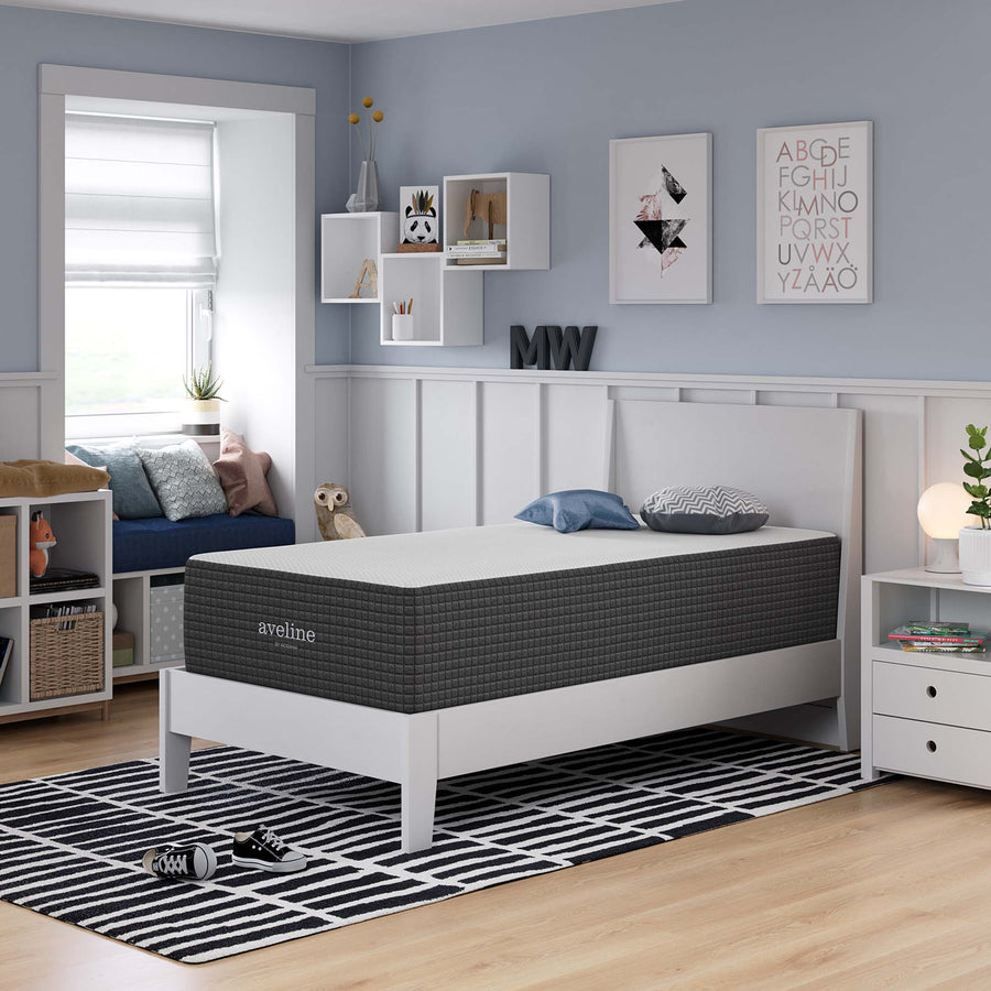 Juno 14" Memory Foam Twin Mattress in White
