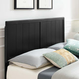 Granite Wood Full Platform Bed With Angular Frame in Black