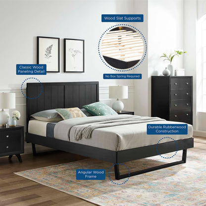 Alana Wood Full Platform Bed With Angular Frame by Furniture For America